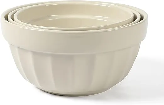 MARTHA STEWART Broadbrook 3 Piece 4 Qt, 2.8 Qt, 2.1 Qt Stoneware Bowl Set - Sharkey Grey