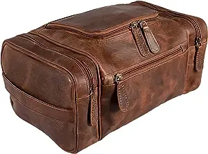 ELIZO Leather Toiletry Bag