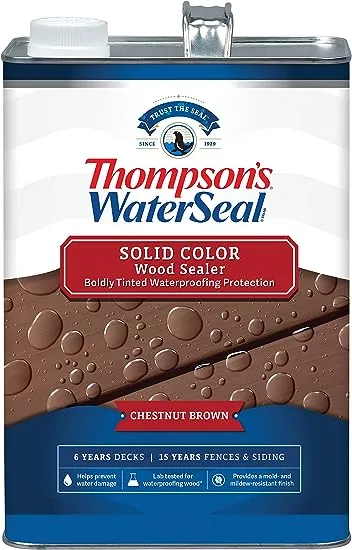 Thompson's WaterSeal Signature Series Pre-tinted Chestnut Brown Solid Exterior Wood Stain and Sealer (1-Gallon)