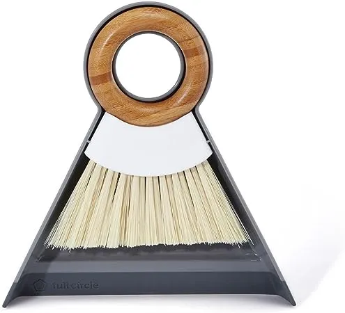 Full Circle and Brush Set, White Tiny Team Mini Dustpan