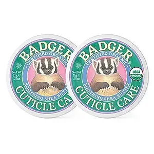 Badger Organic Cuticle Care Balm - Natural Nail Care Cream with Shea Butter, Vitamin-Rich Seabuckthorn Extract Helps Strengthen, Soothe & Restore Dry & Splitting Cuticles – Light Citrus Scent - .75oz (2 Pack)