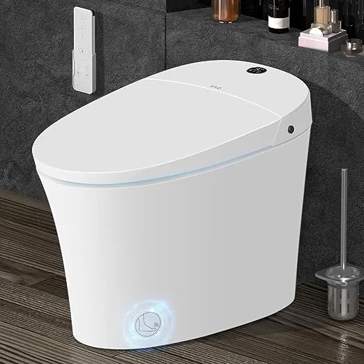 EPLO E16BP Smart Toilet Bidet Dual-Flush Elongated Bidet Toilet, Auto Open/Close, Foot Sensor Flush/Open Seat