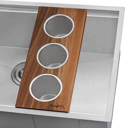 Ruvati Wood Platform with Mixing Bowl and Colander (complete set) for Workstation Sinks - RVA1288
