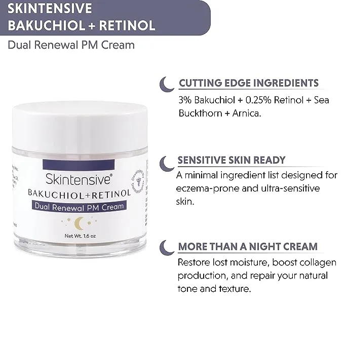 Organic Plant Based Collagen-Resto<wbr/>ring Bakuchiol &amp; Retinol Dual Renewal Night Cr