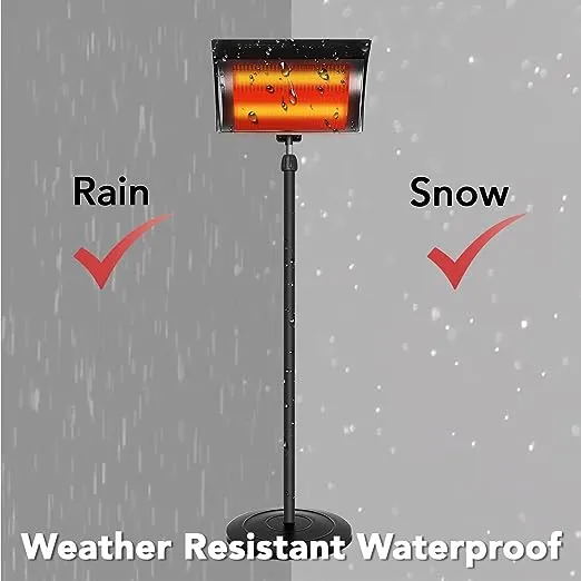 Simple Deluxe Standing Outdoor Patio Heater w/ Overheat Protection 750W/1500W