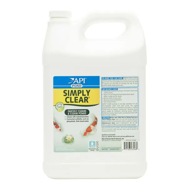 API POND SIMPLY CLEAR Pond Water Clarifier 1-Gallon Bottle