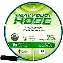 Solution4Patio Homes Garden 5/8 In. X 25 Ft. Garden Hose, Brass Fittings, No Kin