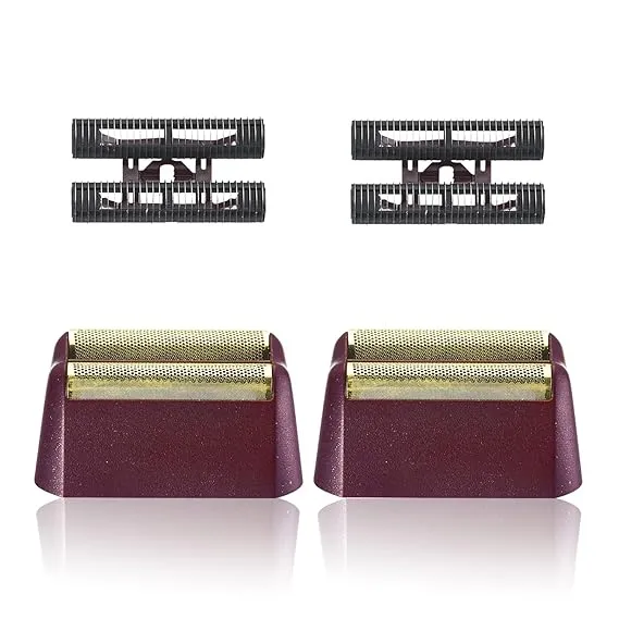 2 Pack Professional 5 Star Series Finale Shaver Replacement Foil and Cutter Bar Assembly Compatible with wahl Shaver Foil 7031-100, 7043-100 Super Close Shaving Replacement Heads,Red