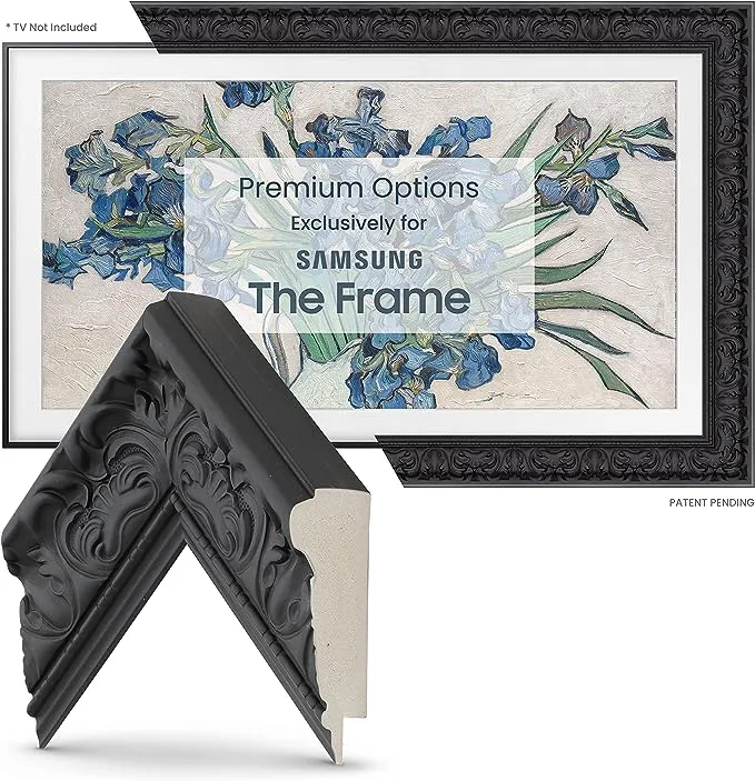 Deco TV Frames -Tuscan Matte Black Compatible ONLY with Samsung The Frame TV (Fits 2021-2023 Frame TV, 65")