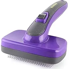 Hertzko Dog & Cat Brush, Dog Brush for Shedding, Cat & Dog Grooming, Self Cleaning Slicker Brush for Pets, Grooming Brushes for Long Short Haired Dogs Cats, Deshedding Brush, Rake, CombHertzko Dog & Cat Brush, Dog Brush for Shedding, Cat & D…