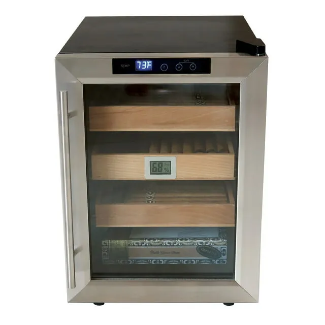 Clevelander Electric Cigar Cooler Cabinet Humidor - Stainless Steel Door - Capacity: 250, Size: One size, Silver