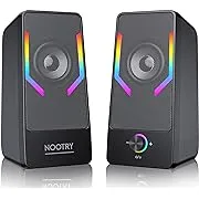Computer Speakers, RGB Gaming Desktop Speakers with 7Color Backlit, 10W USB Powered Volume Control Monitor Speaker, 2.0CH Stereo Laptop Speaker, Bluetooth&USB Audio for PC, Monitor, Mac, Tablet, Phone