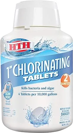HTH 42031 1" Chlorinating Tablets Swimming Pool Chlorine, 5 lbs