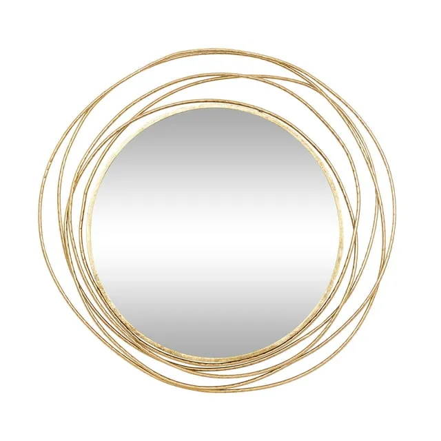 Gold Metal Contemporary Wall Mirror 40" x 1" x 38"