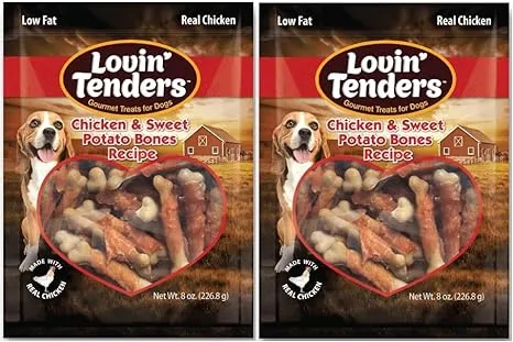 Lovin' Tenders Chicken & Sweet Potato Bones Natural Dog Treats
