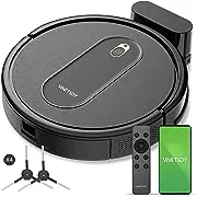 Vactidy T6 Robot Vacuum, Slim, Quiet, Automatic Self-Charging Robotic Vacuum Cleaner, Daily Schedule Cleaning, 2.4GHz WiFi/App/Alexa/Siri Control, Good for Pet Hair, Hard Floor and Low Pile Carpet