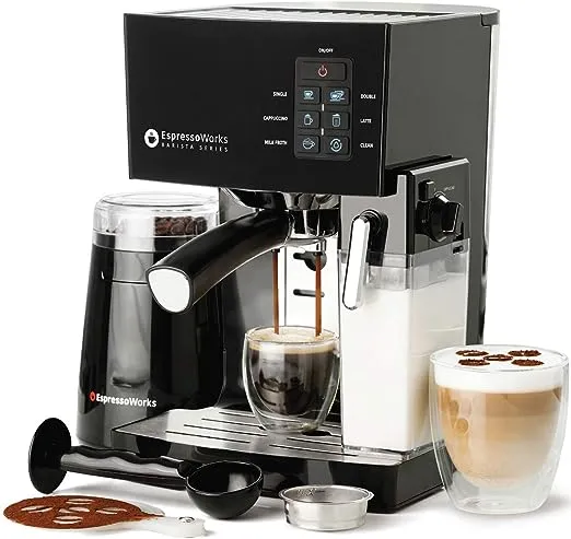 Espressoworks 19-Bar Espresso, Cappuccino And Latte Maker 10-piece Set