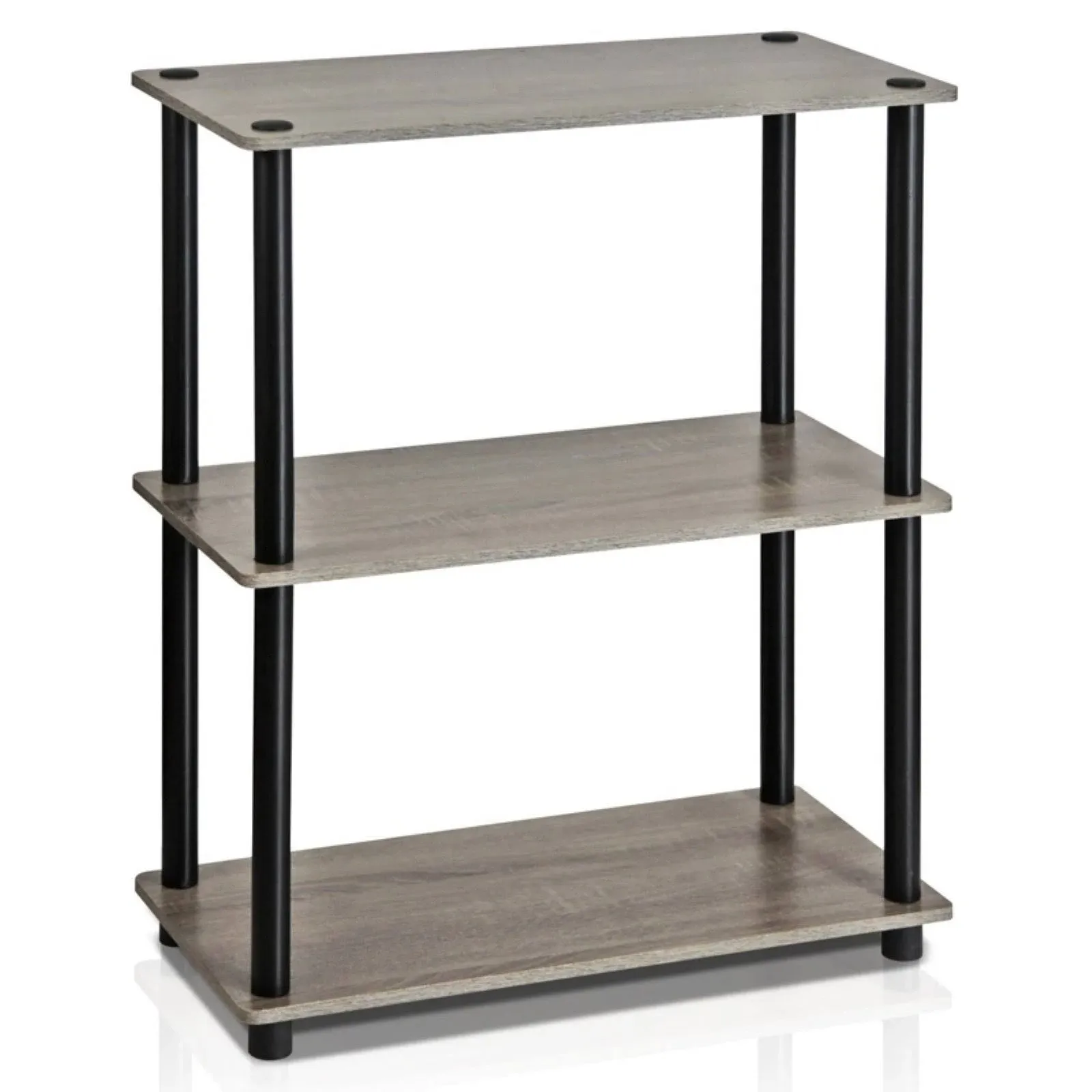Furinno 23.6 W X 11.6 D X 29.5 H 3-Shelf Decorative Shelves, Gray and Black