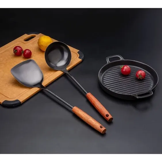 FJNATINH Spatula & Ladle Wok Tool Set, 142-15 Inches Wok Utensils, Stainless Steel Wok Spatula