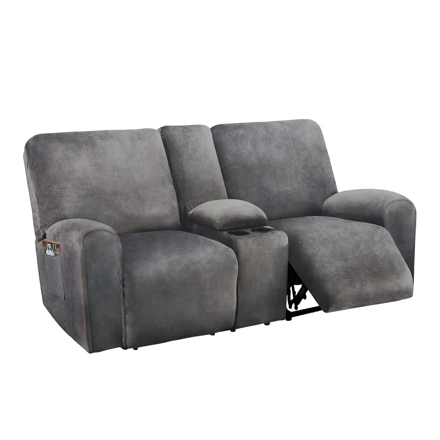 ULTICOR Reclining Love Seat with Middle Console Slipcover