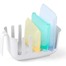 YouCopia Dry&Store Reusable Bag Drying Rack and Bin Set, Silicone Bags Organizer and Storage