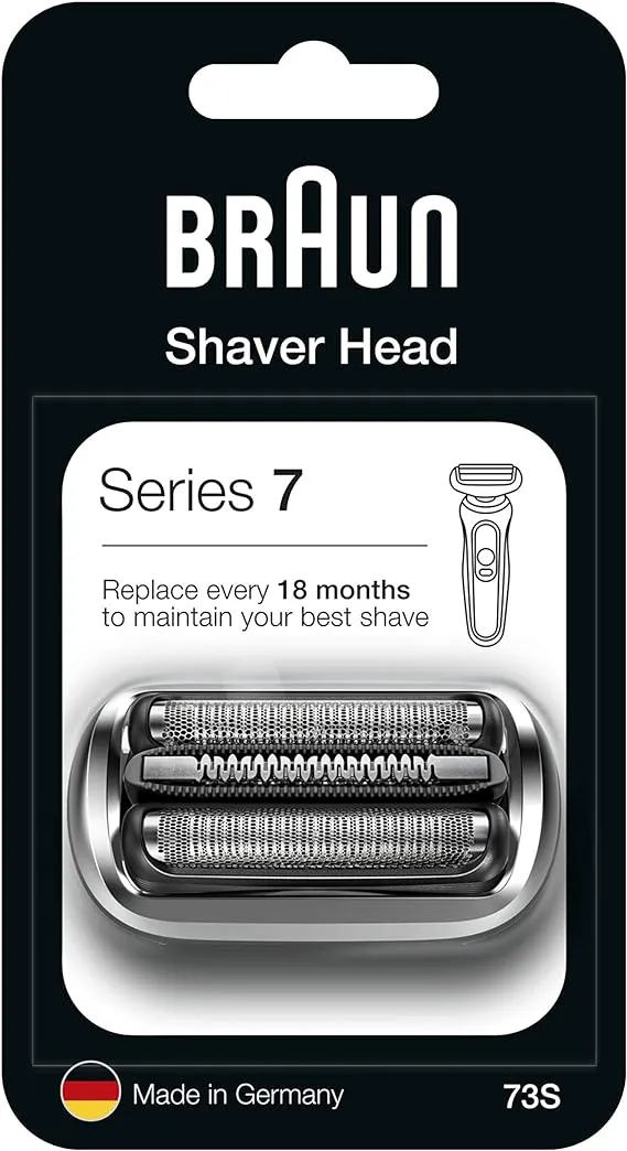 Braun Series 7 Electric Shaver Replacement Head, Easily Attach Your Shaver Head, Compatible with New Generation Series 7 Shavers, 73S, Silver