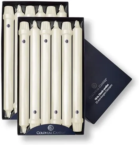 10" White Classic Taper, 12 Pack