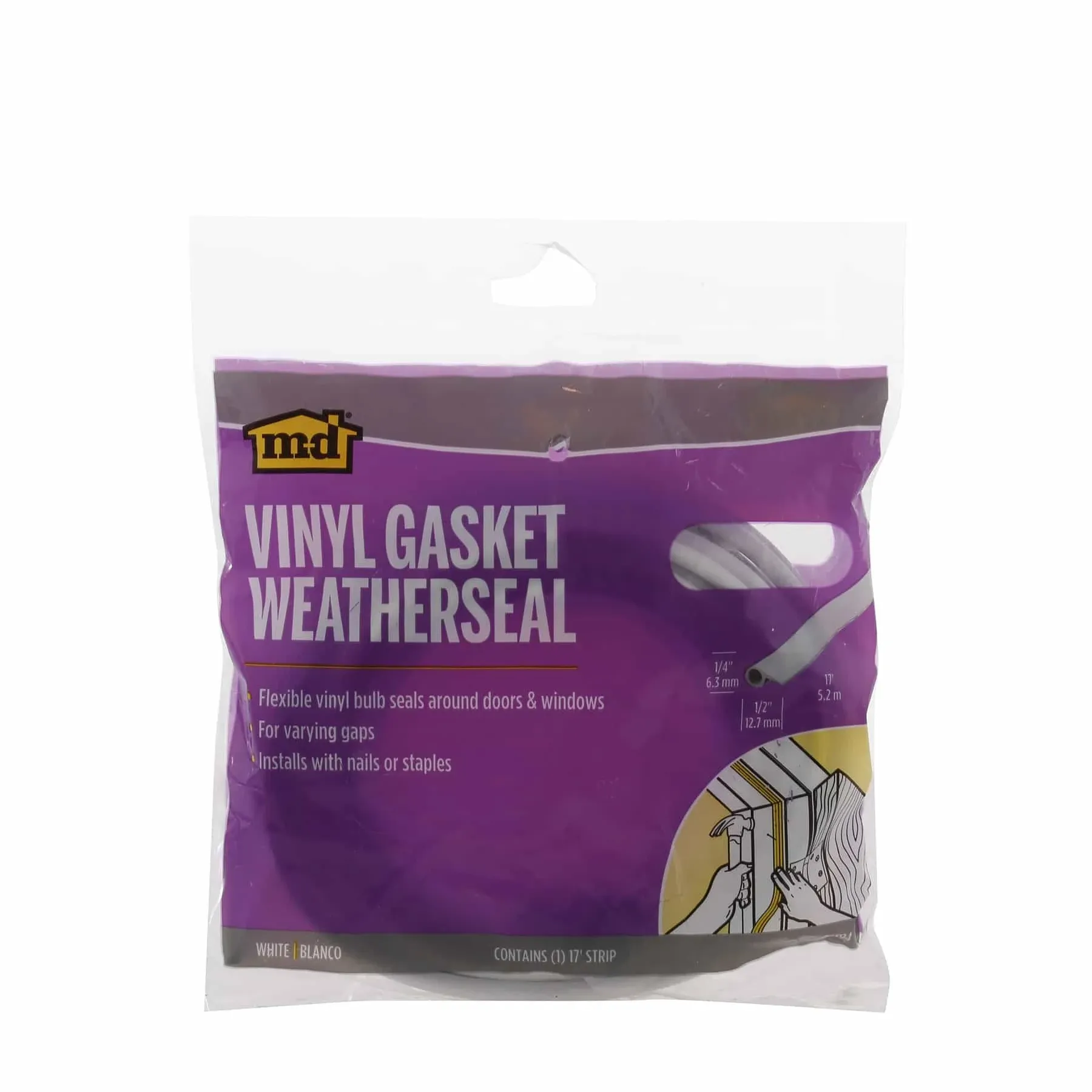 M-D 17' White Vinyl Door Gasket