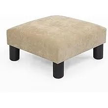  Ottoman Footrest Small Fabric Square Upholstered Footstool for Navy Blue