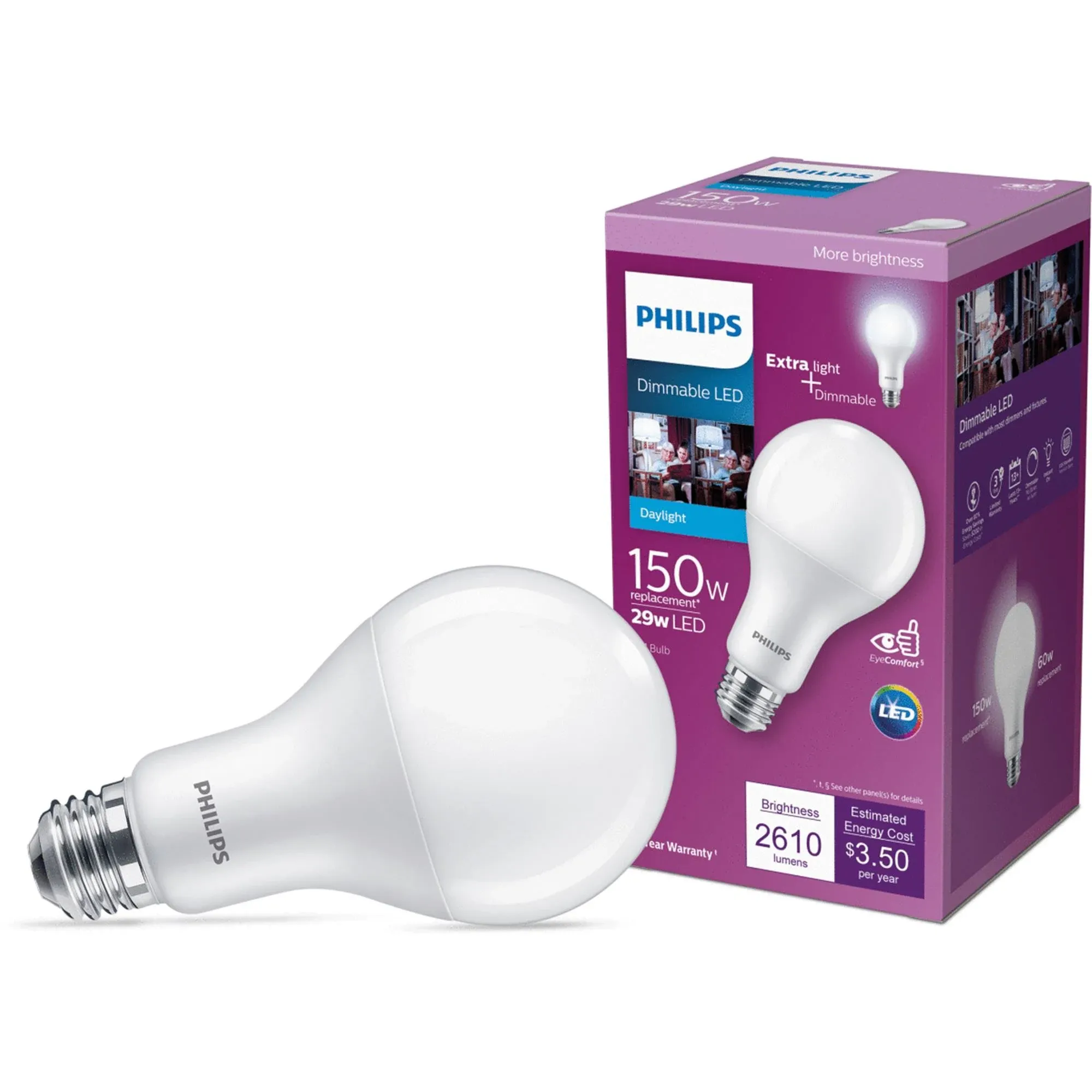 Philips 150W A21 E26 Medium LED Bulb Soft White