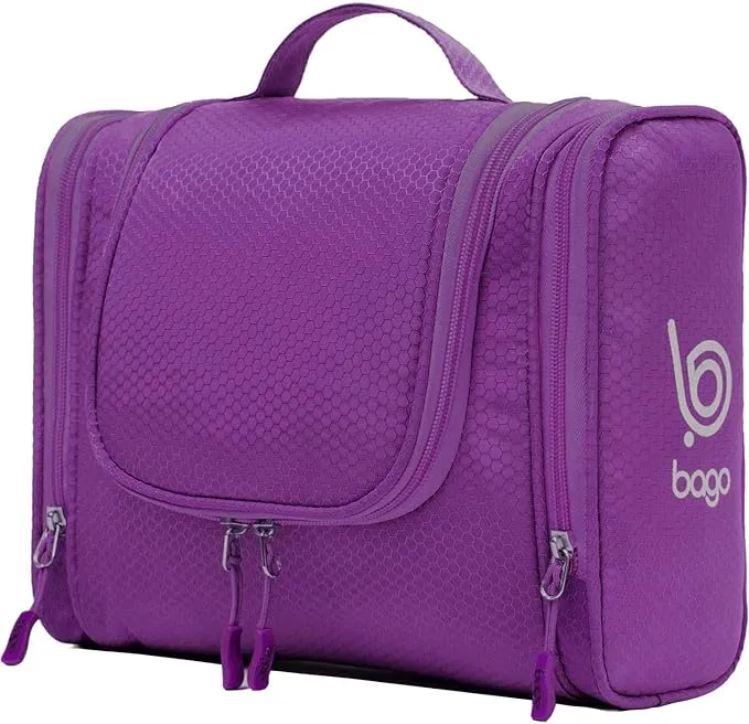 Bago Hanging Toiletry Bag for Men & Women - Toiletries Travel Organizer Blue
