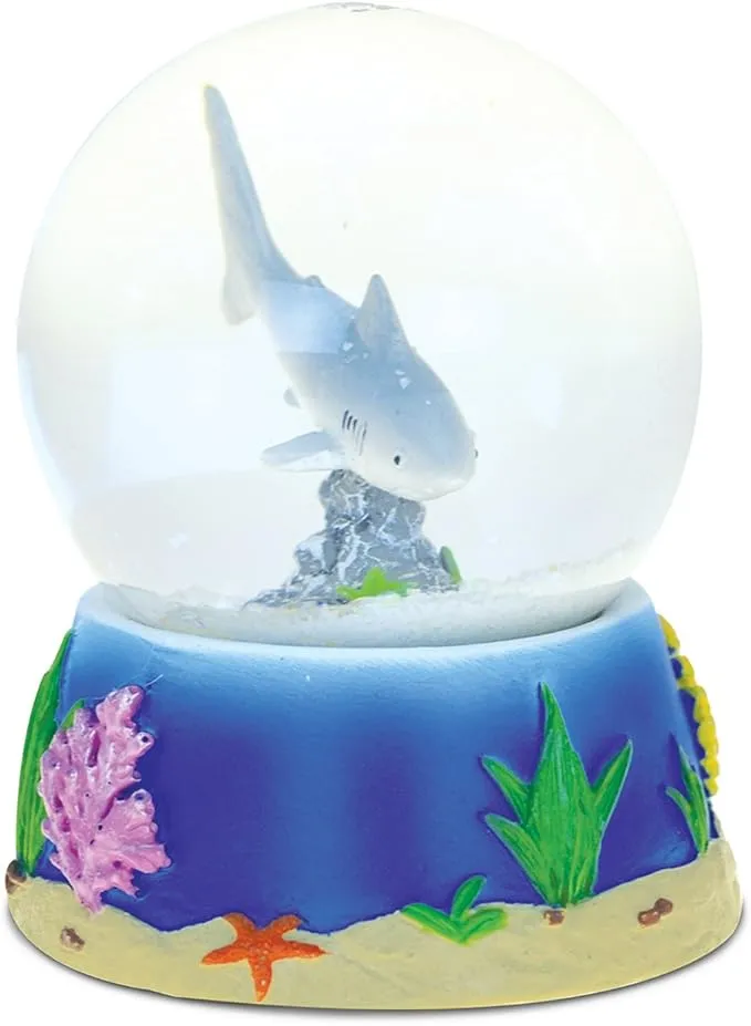 Puzzled Shark Multi-Color Resin Snow Globe