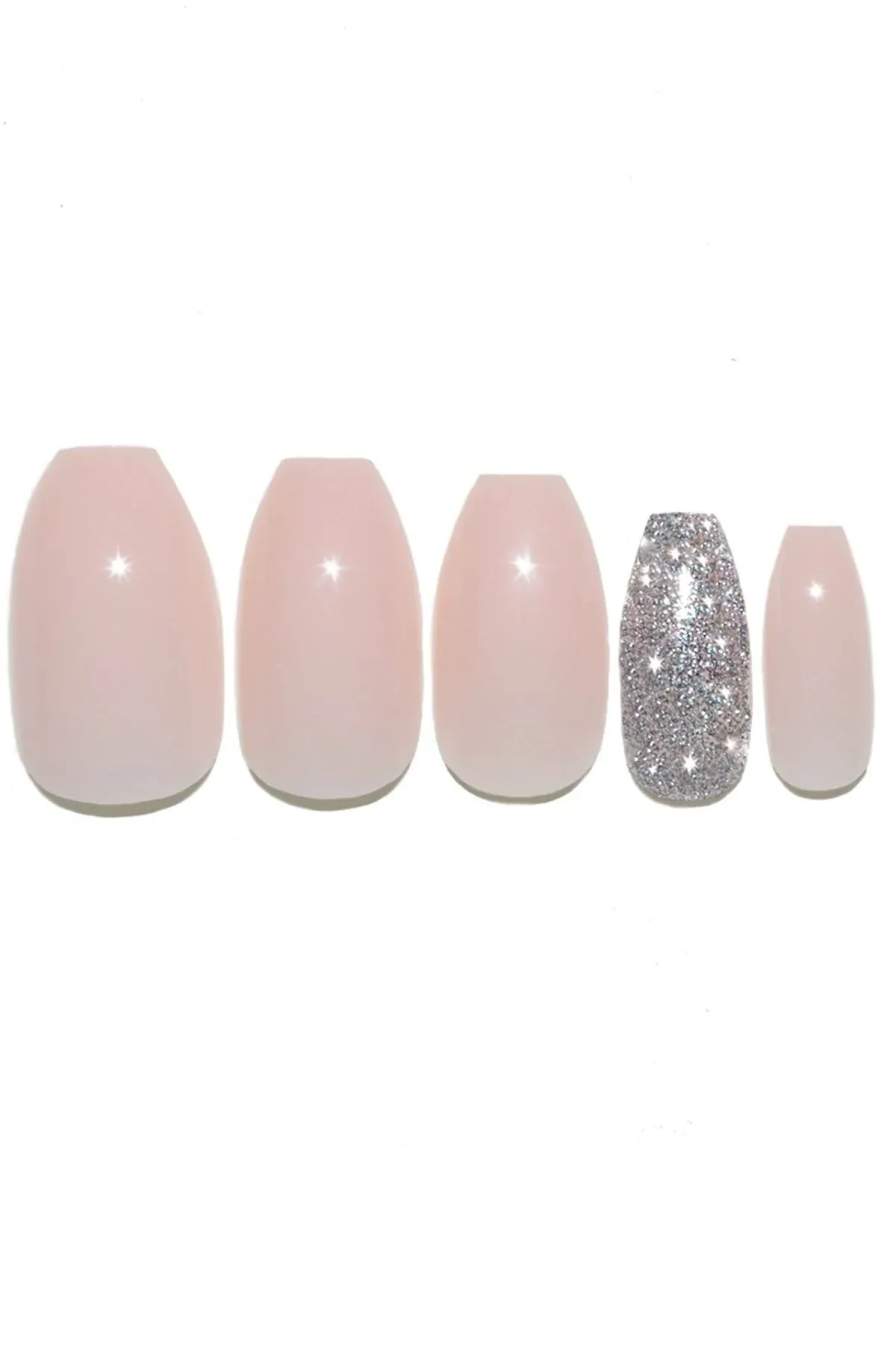 Static Nails Coffin Pop-On Reusable Manicure Set Ballerina