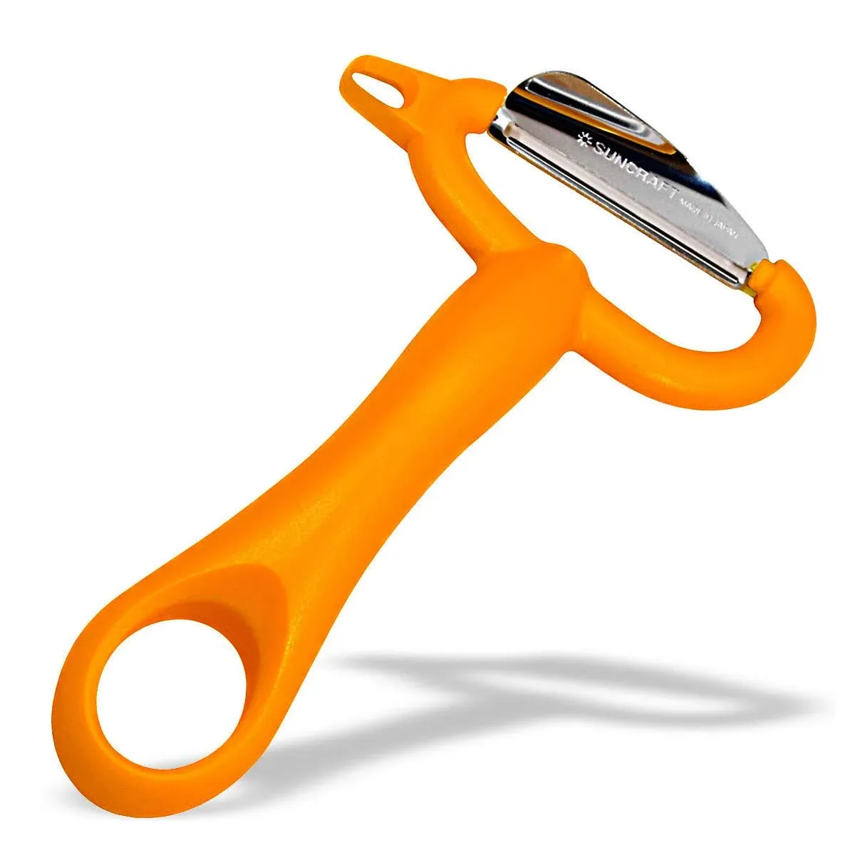 Seki Japan Vegetable Peeler OrangeStainles<wbr/>s Steel Makes Peeling Into Curly Shape