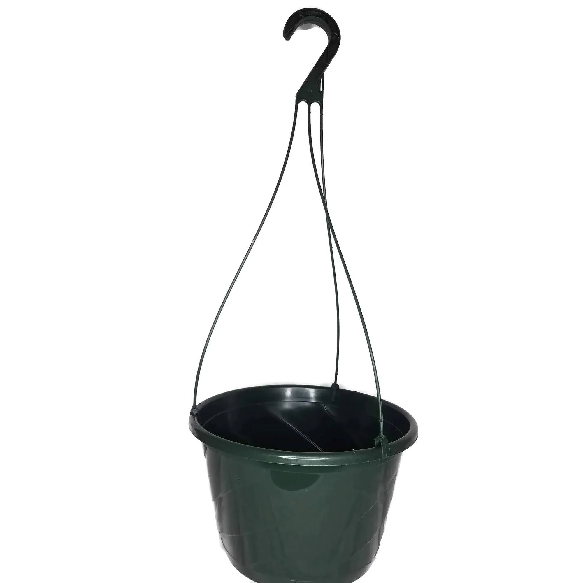 10" Diameter Contempo Swirl Hanging Basket, Green or White, by Landmark Plastics (5, White)