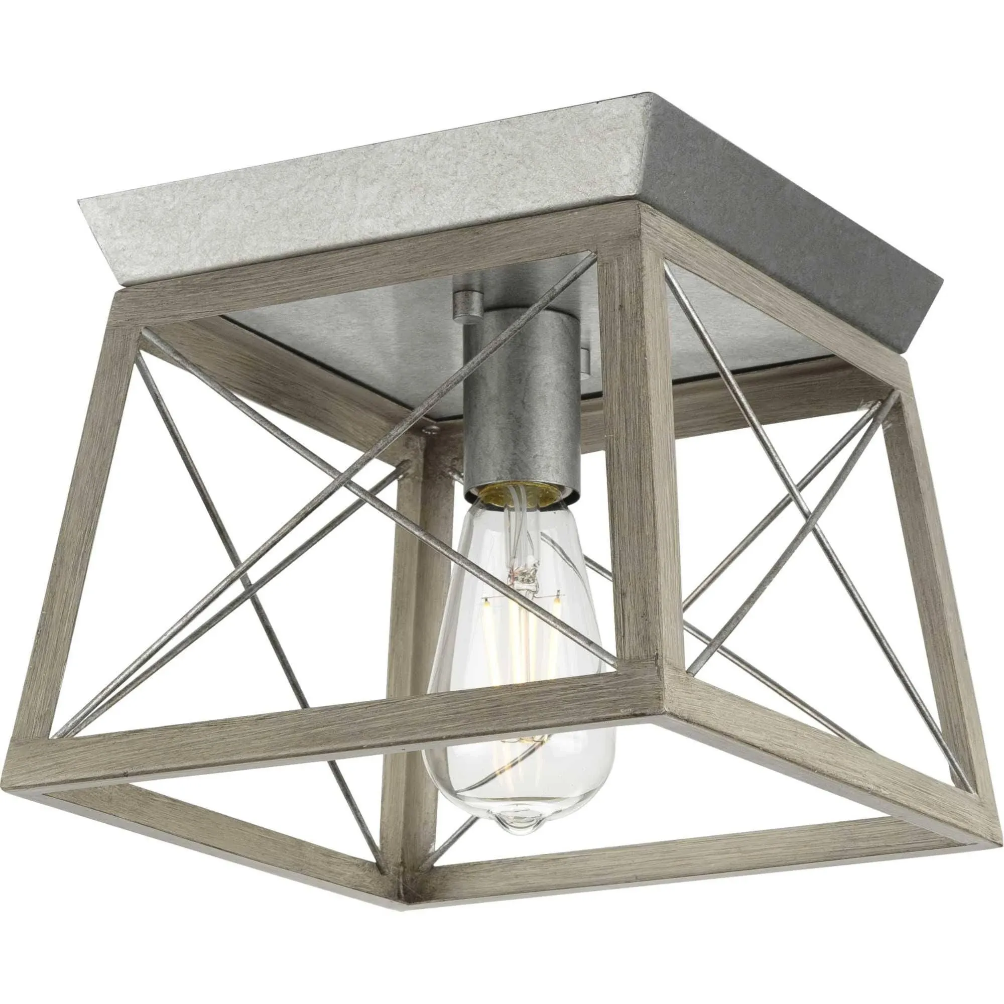 Progress Lighting Briarwood 1 Light Flush Mount Textured Black