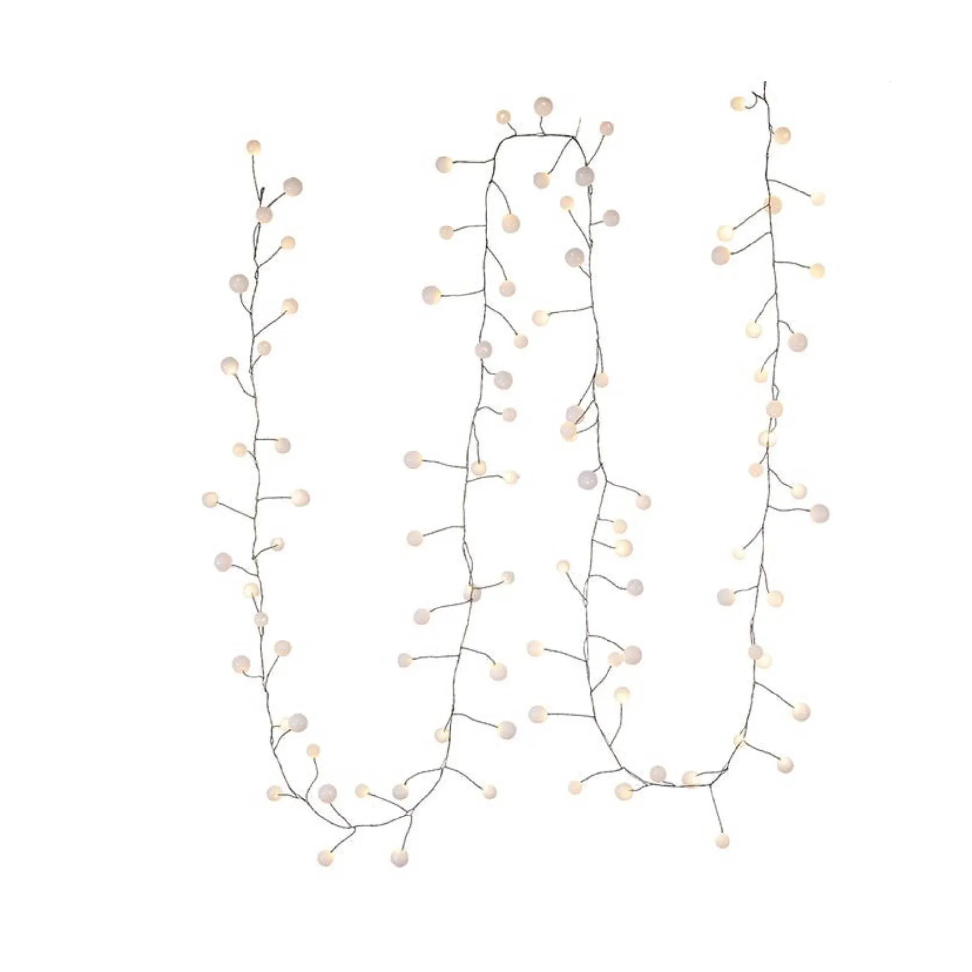 Kurt Adler 100-Light 8' Warm LED Bead Cluster Garland - White