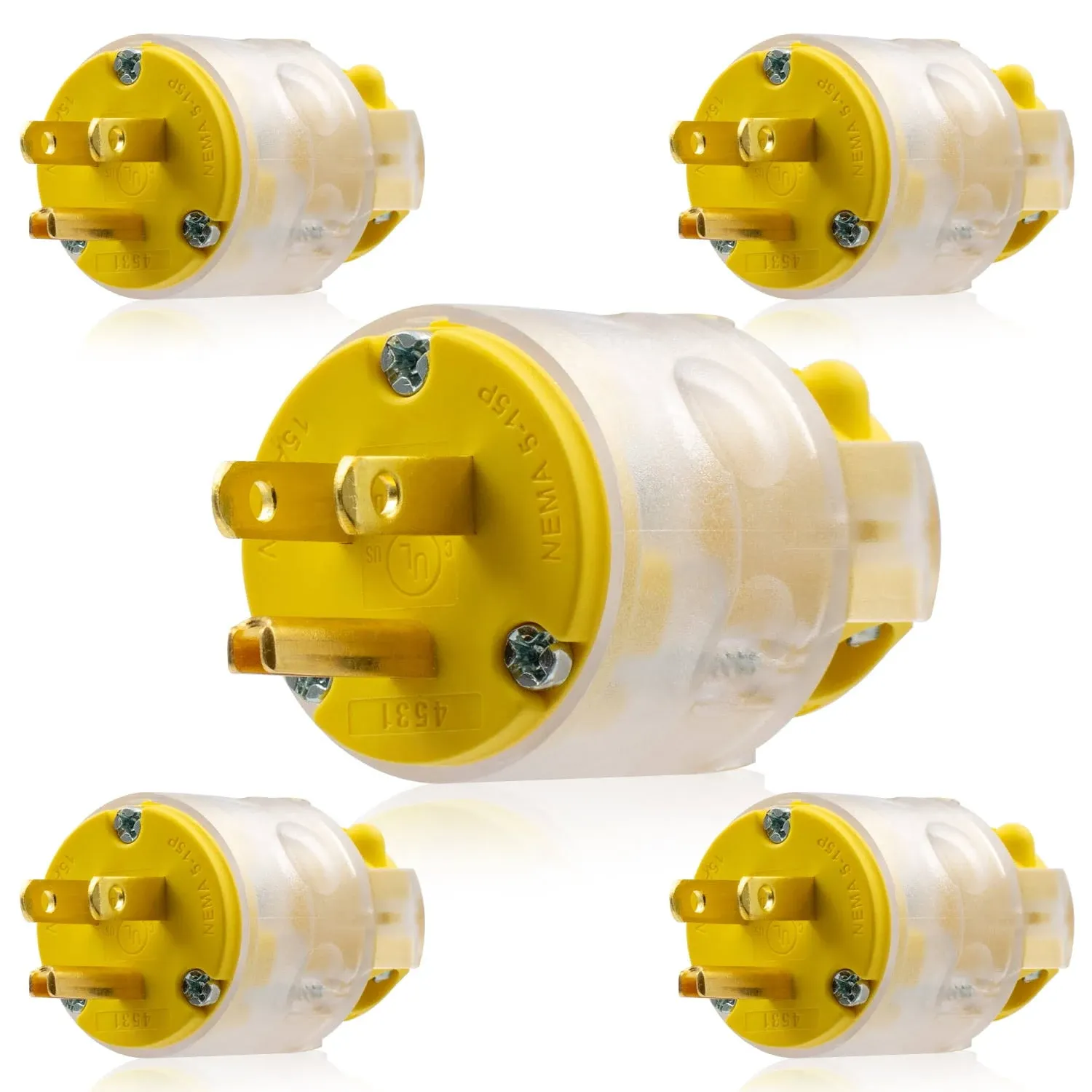 Lighted 15 Amp 125 Volt NEMA 5-15P 2 Pole 3 Wire Grounding Straight Blade Electr
