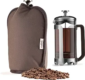 French Press Cozy Cover Insulated in Black - French Press Warmer Koozie Insulator Designed to Keep your Coffee Warmer for Longer - Cafetiere Cover Coffee Press Pot Cosy for Multiple Sizes
