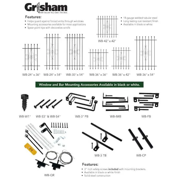 24 in. x 36 in. Spear Point Window Bar Guard