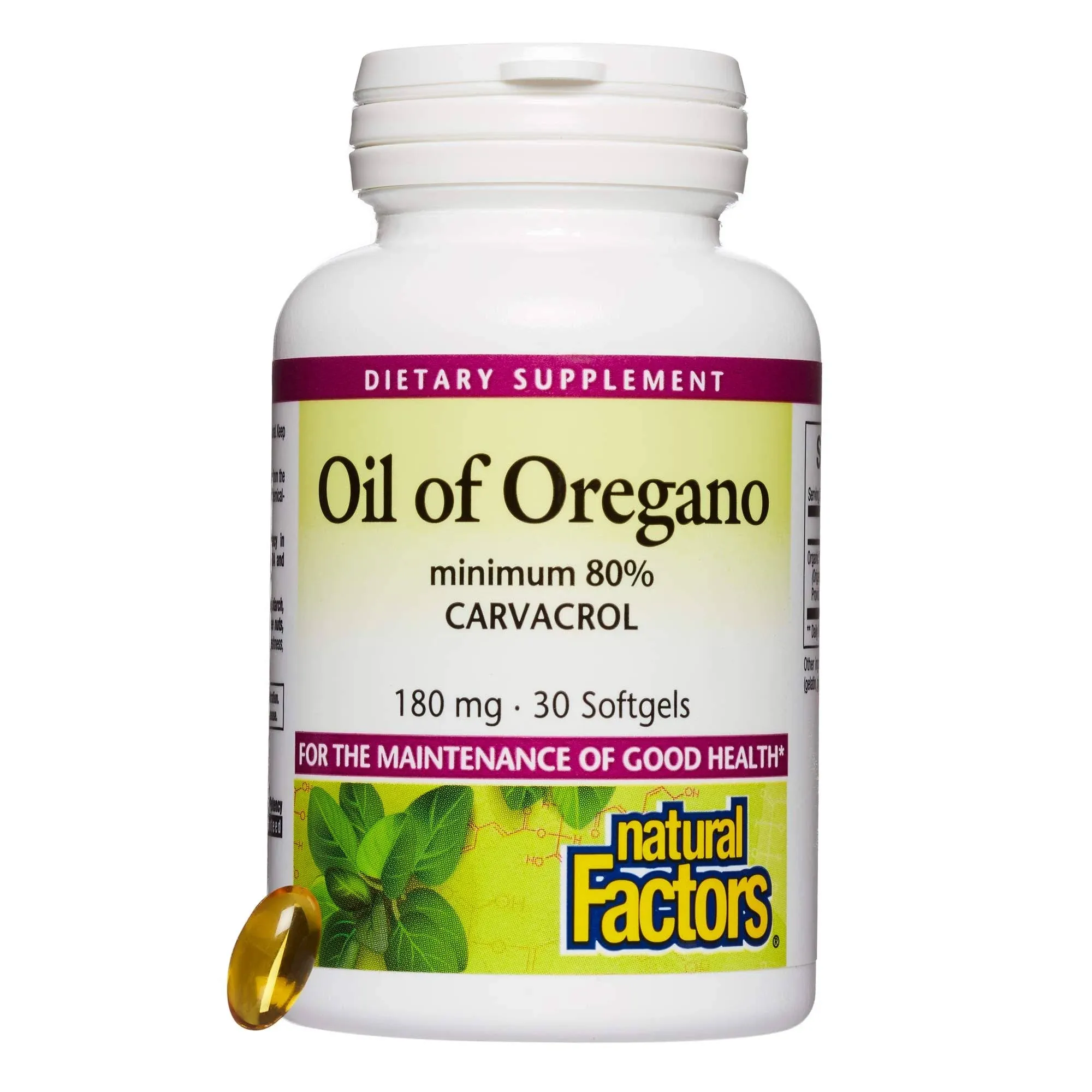 Natural Factors Oil of Oregano 180 mg 30 Softgels