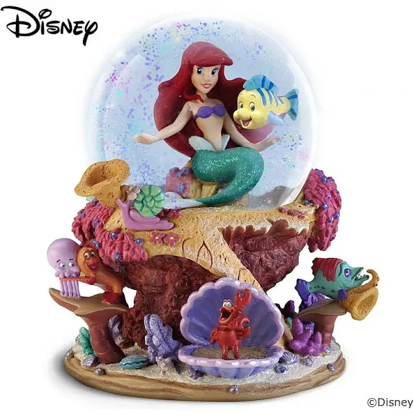 Disney The Little Mermaid Ariel and Flounder Musical Glitter Globe