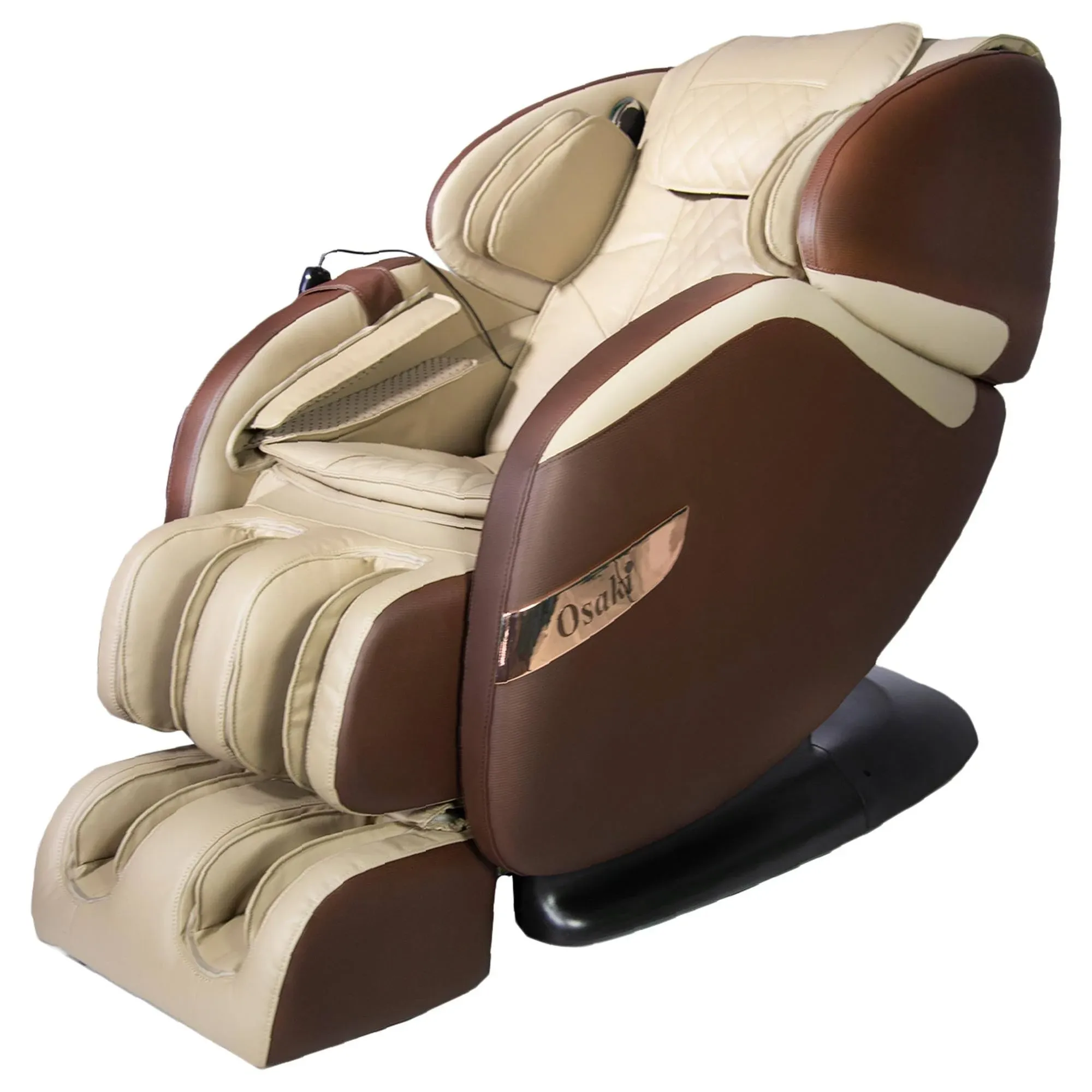 Osaki OS-Champ 2 Stages Zero Gravity Full-Body Massage Chair Recliner Heating on Lumbar 5 Auto Massage Programs (Cream & Taupe)