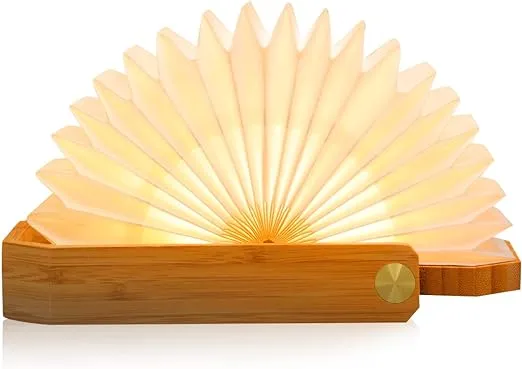 ShineOn Book Lights Rechargeable Folding Portable Hand Lamp for Walking, Travel, Reading, Bedroom, Decoration(O1 Bamboo Color)