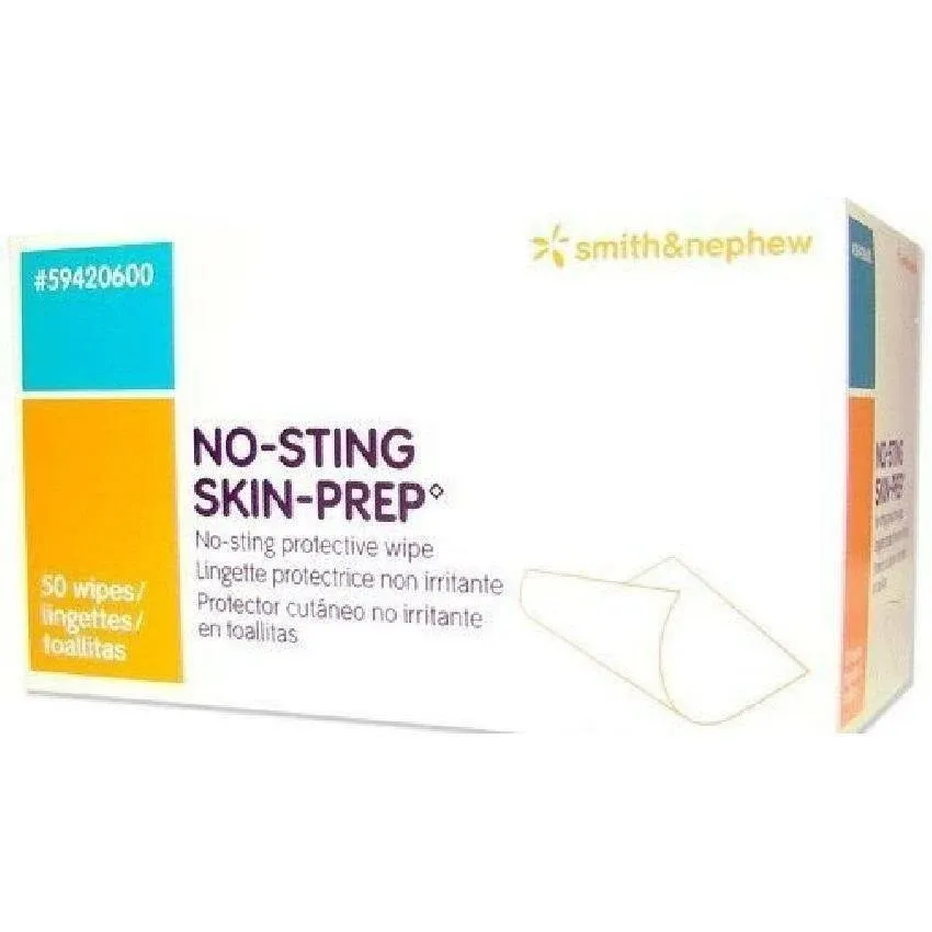 No-Sting Skin Prep Wipes - Wipes - Box of 50