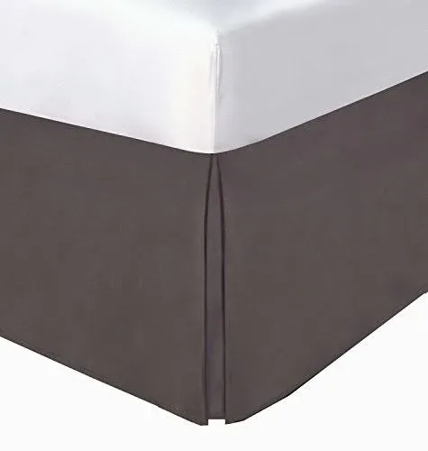 Lux Hotel Microfiber Tailored Style Bed Skirt with Classic 14 Inch Drop Length, Twin, White