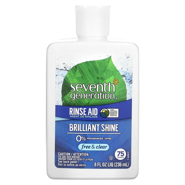Seventh Generation Dishwasher Rinse Aid, Free & Clear - 8 oz bottle