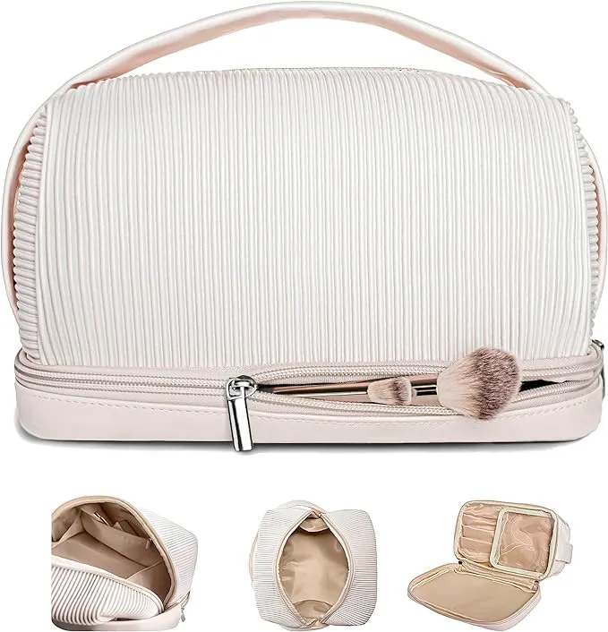 MOON&SUN DESIGN 2023 Aesthetic | Extra large Makeup bag | Travel essentials for women | Travel makeup bag | Makeup organizer | Airplane travel essentials Cosmetic bag for Women and Girls gift