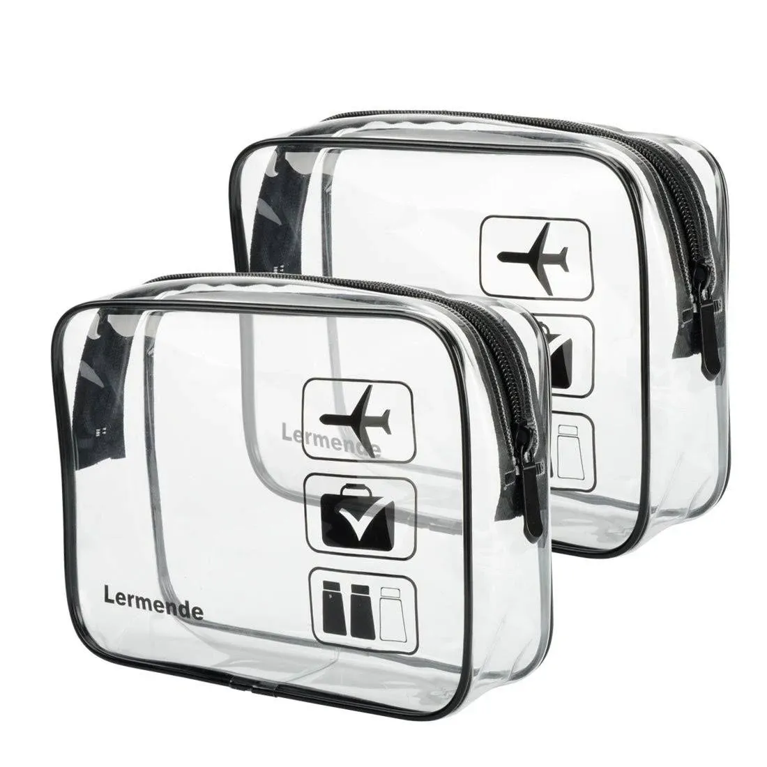 Lermende 2pcs TSA Approved Toiletry Bag Clear Toiletry Bag for Traveling