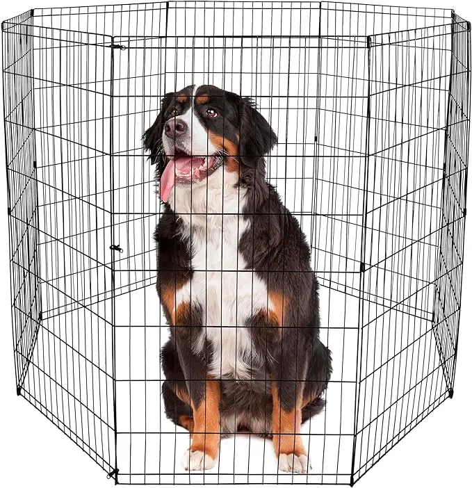 Epetlover 48 inch Foldable Metal Pet Dog Exercise Pen Indoor Outdoor Wire Animal ...